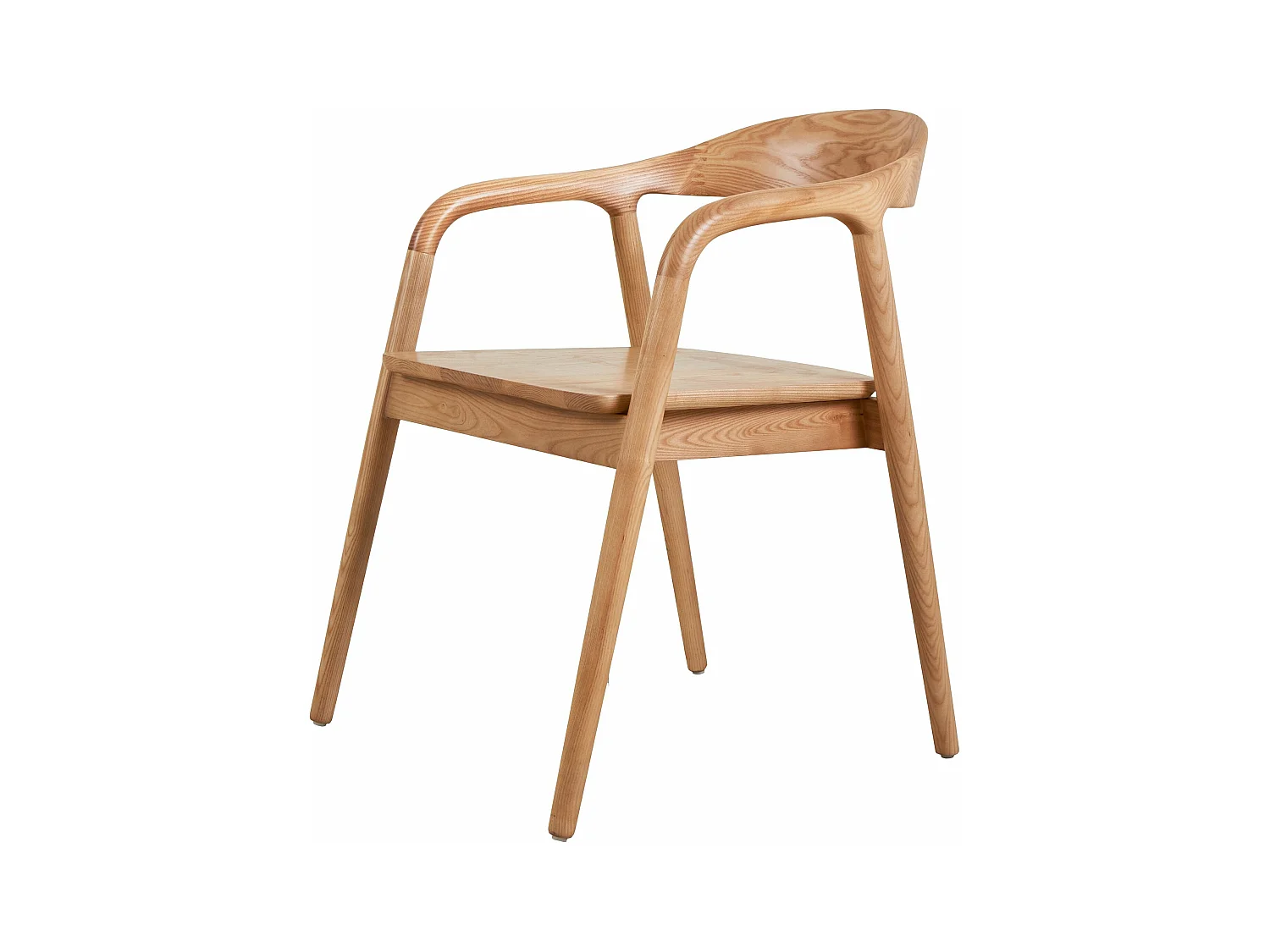 Chaise repas avec accoudoirs en frêne naturel OLGA