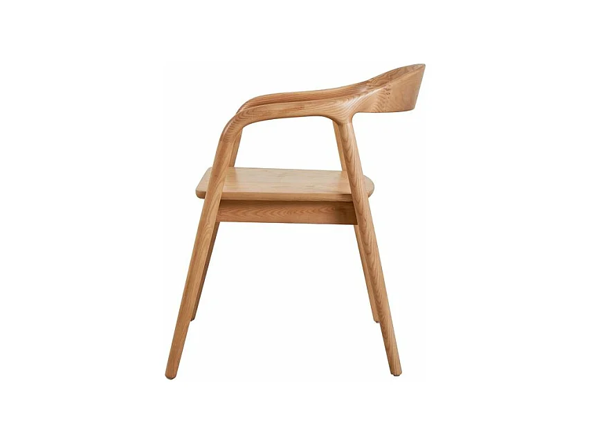 Chaise repas avec accoudoirs en frêne naturel OLGA