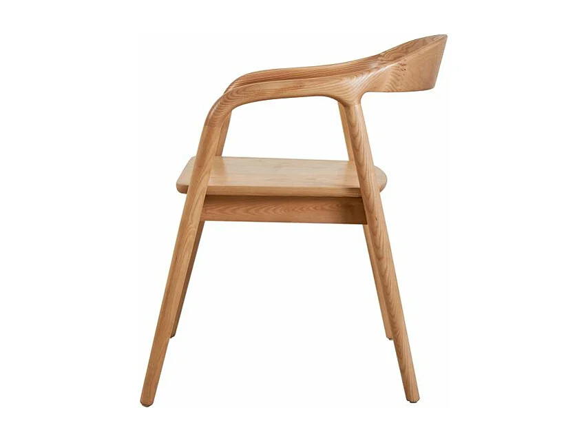 Chaise repas avec accoudoirs en frêne naturel OLGA