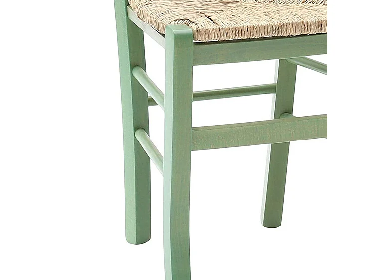 Lot de 2 chaises en bois vertes rembourrées 43x42x88 cm - CENISIA