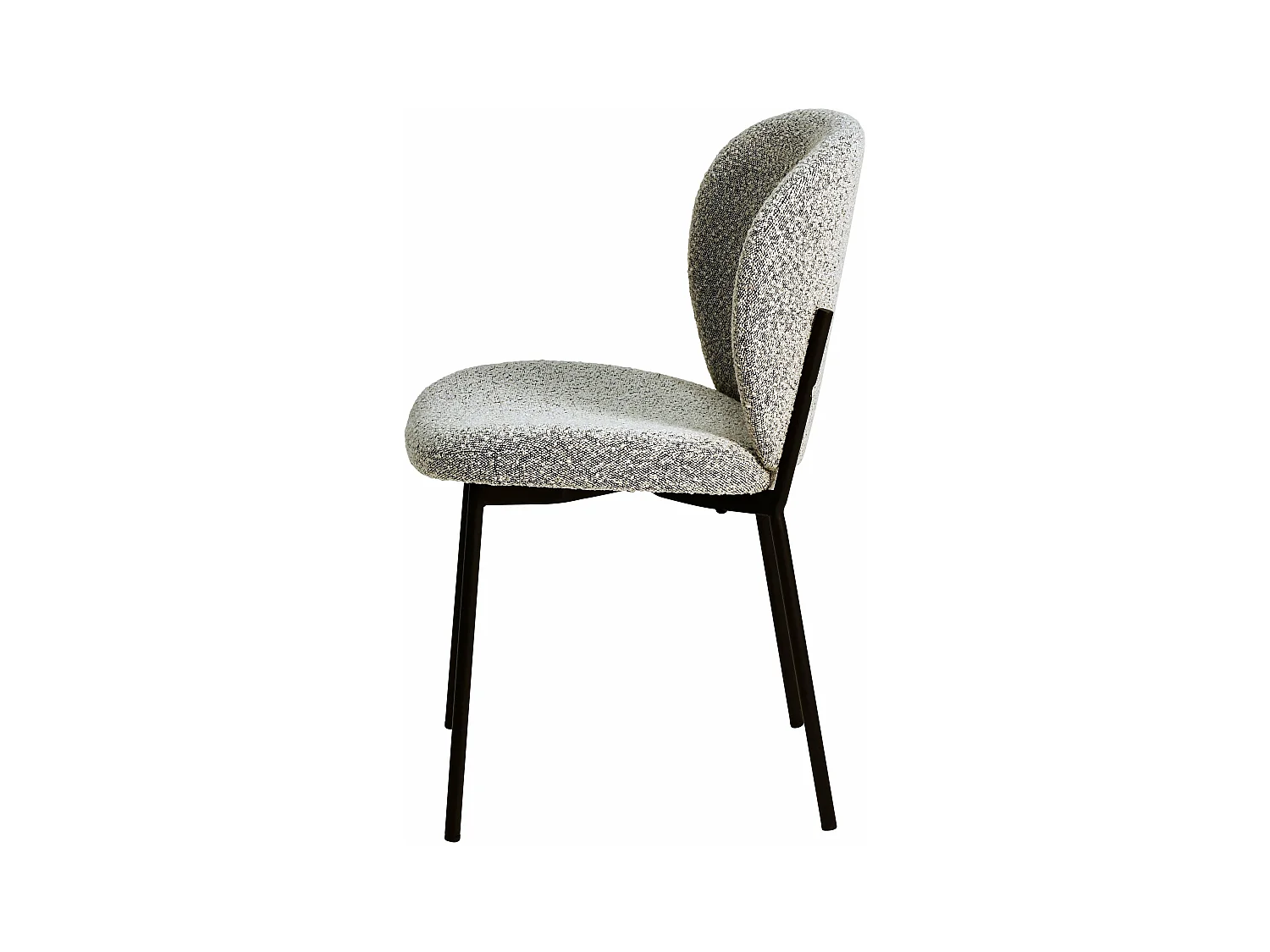 Chaise repas effet laine bouclée blanche Alba