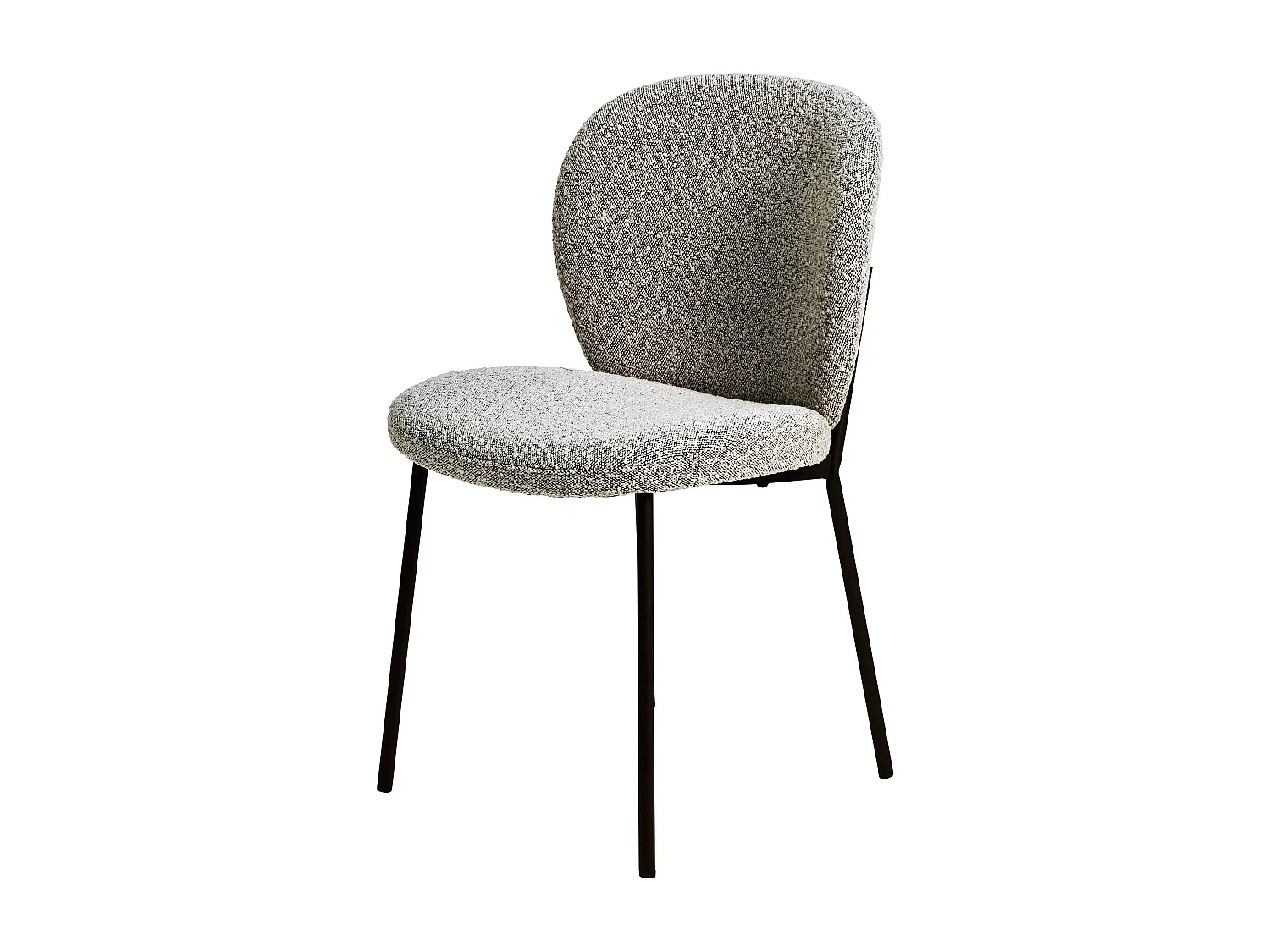 Chaise repas effet laine bouclée blanche Alba