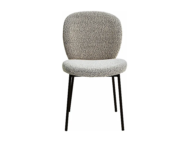 Chaise repas effet laine bouclée blanche Alba