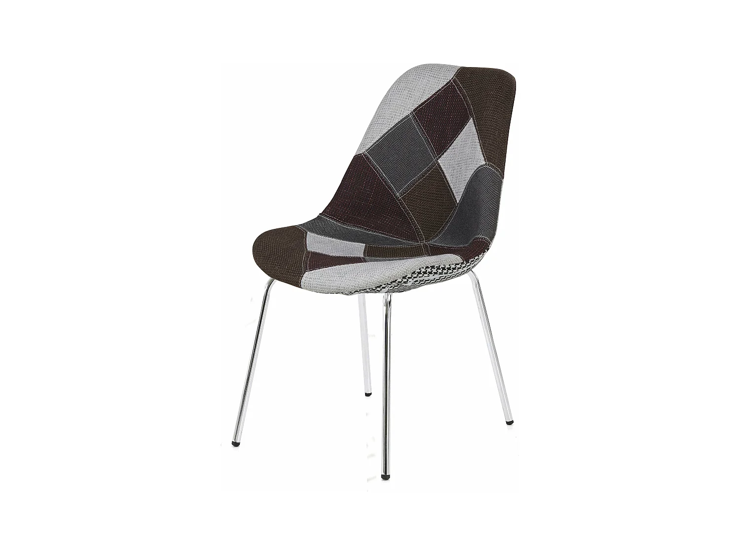 Chaise repas patchwork pied chromé MULTI