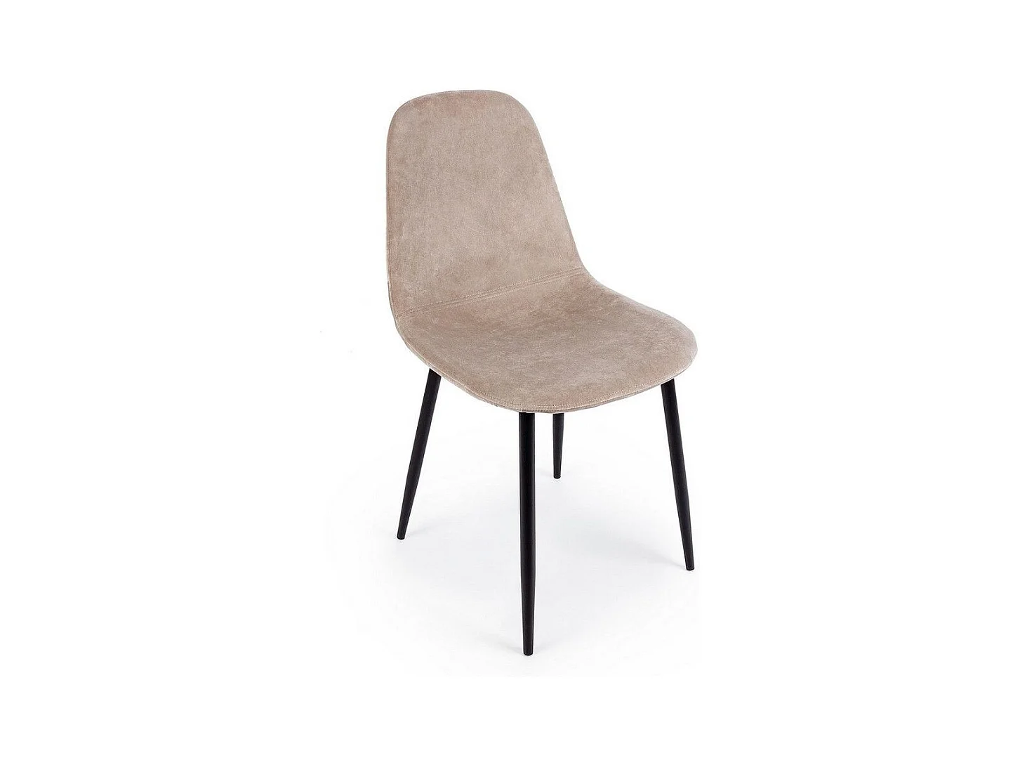 Lot de 4 chaises en velours gris tourterelle - IRELIA