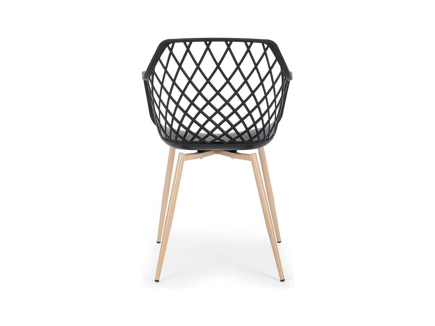 Lot de 4 chaises en polypropylène noir avec pieds en métal - OPTIK