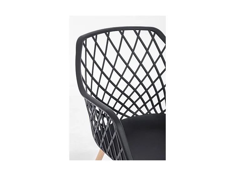 Lot de 4 chaises en polypropylène noir avec pieds en métal - OPTIK