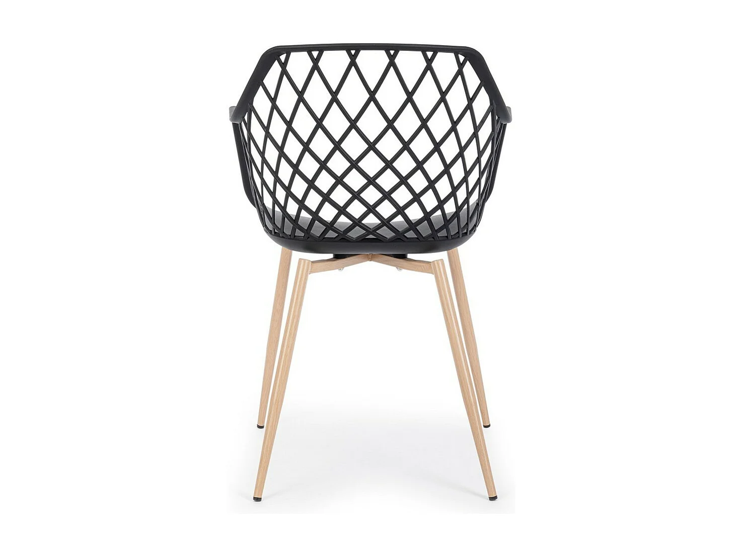 Lot de 4 chaises en polypropylène noir avec pieds en métal - OPTIK