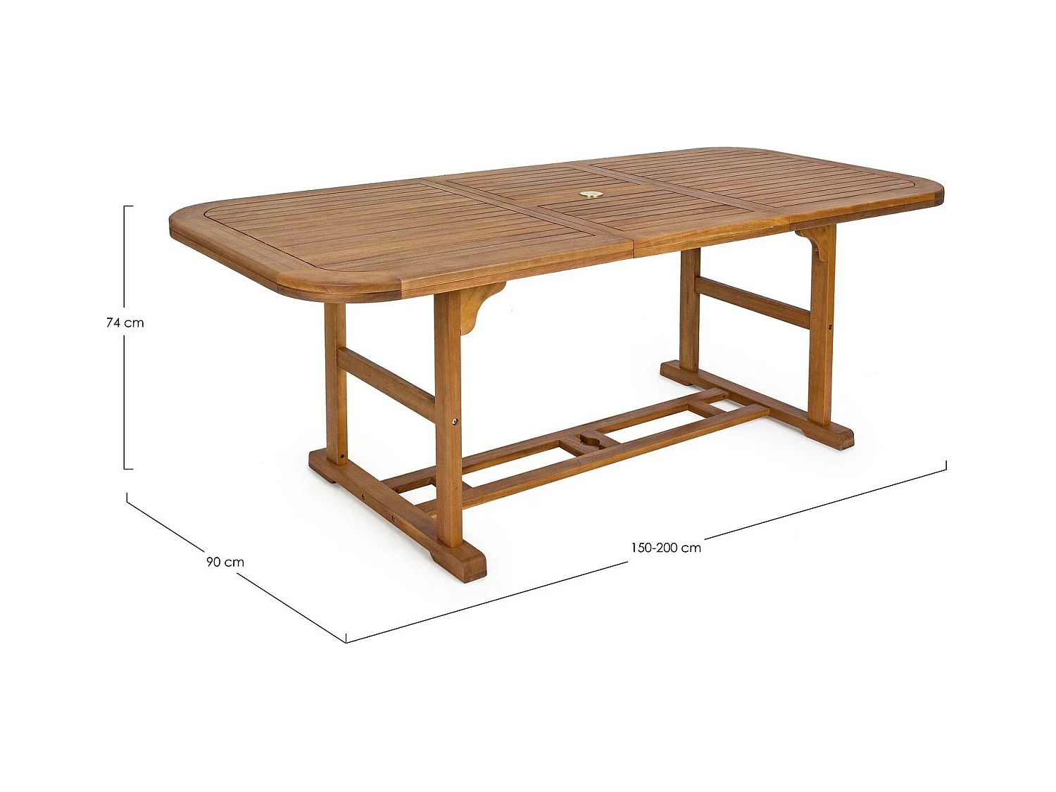Table rectangulaire à rallonge 150/200×90 cm - NOEMI