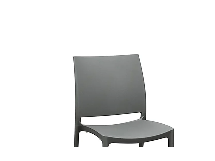 Lot de 4 chaises empilables en polypropylène gris - NORTH BEACH