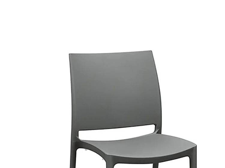 Lot de 4 chaises empilables en polypropylène gris - NORTH BEACH