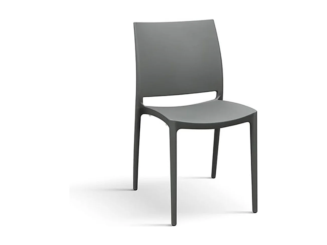 Lot de 4 chaises empilables en polypropylène gris - NORTH BEACH