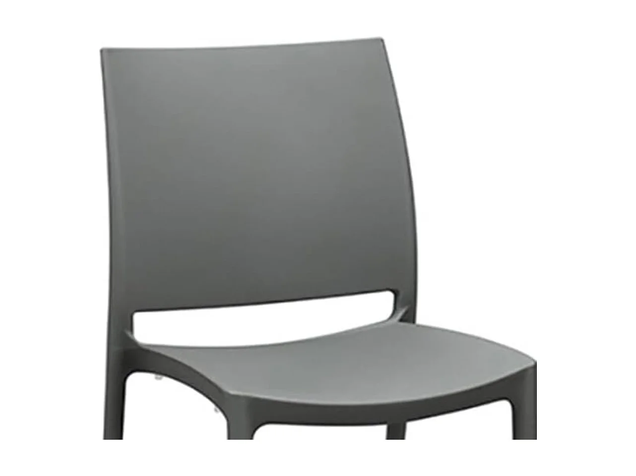 Lot de 4 chaises empilables en polypropylène gris - NORTH BEACH