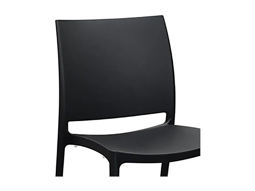 Lot de 6 chaises empilables en polypropylène noir - NORTH BEACH