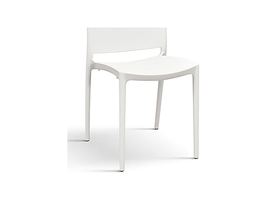 Lot de 6 chaises empilables en polypropylène blanc - NORTH BEACH