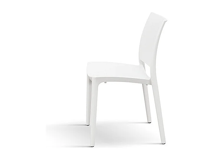 Lot de 6 chaises empilables en polypropylène blanc - NORTH BEACH