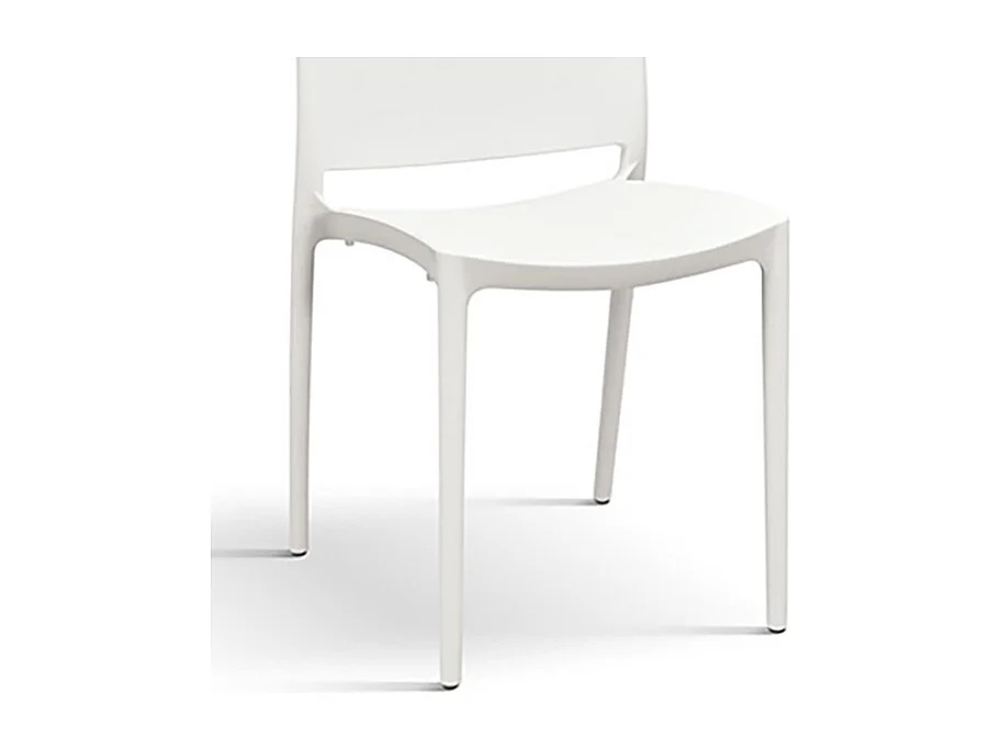 Lot de 6 chaises empilables en polypropylène blanc - NORTH BEACH