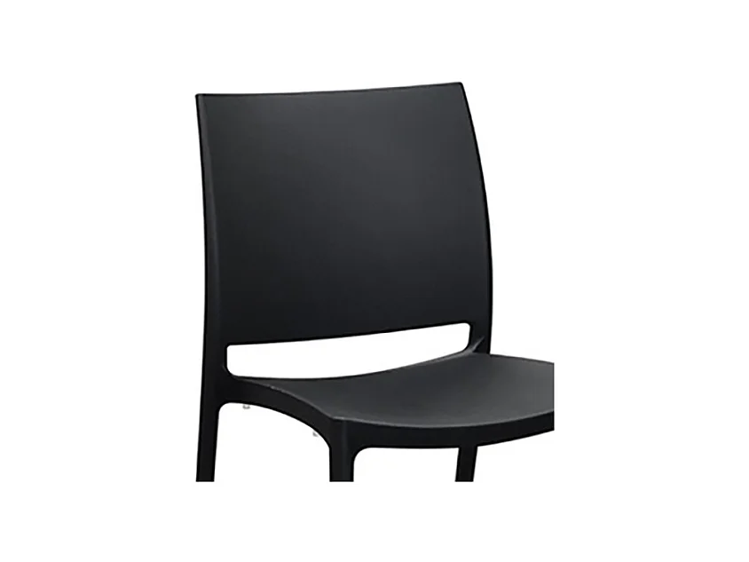 Lot de 4 chaises empilables en polypropylène noir - NORTH BEACH