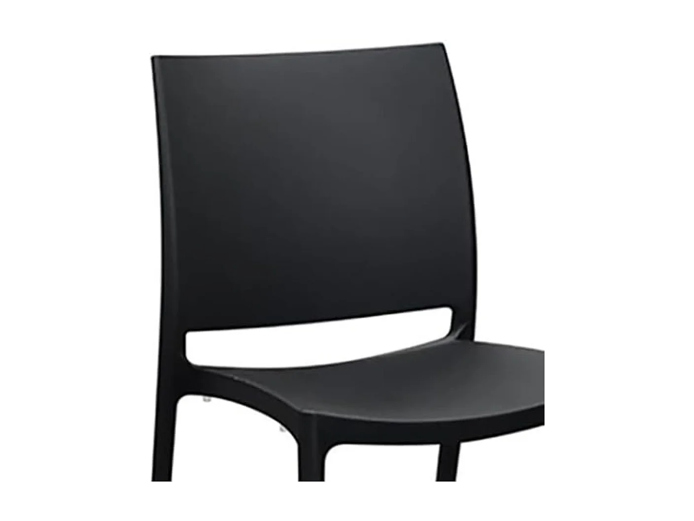 Lot de 4 chaises empilables en polypropylène noir - NORTH BEACH