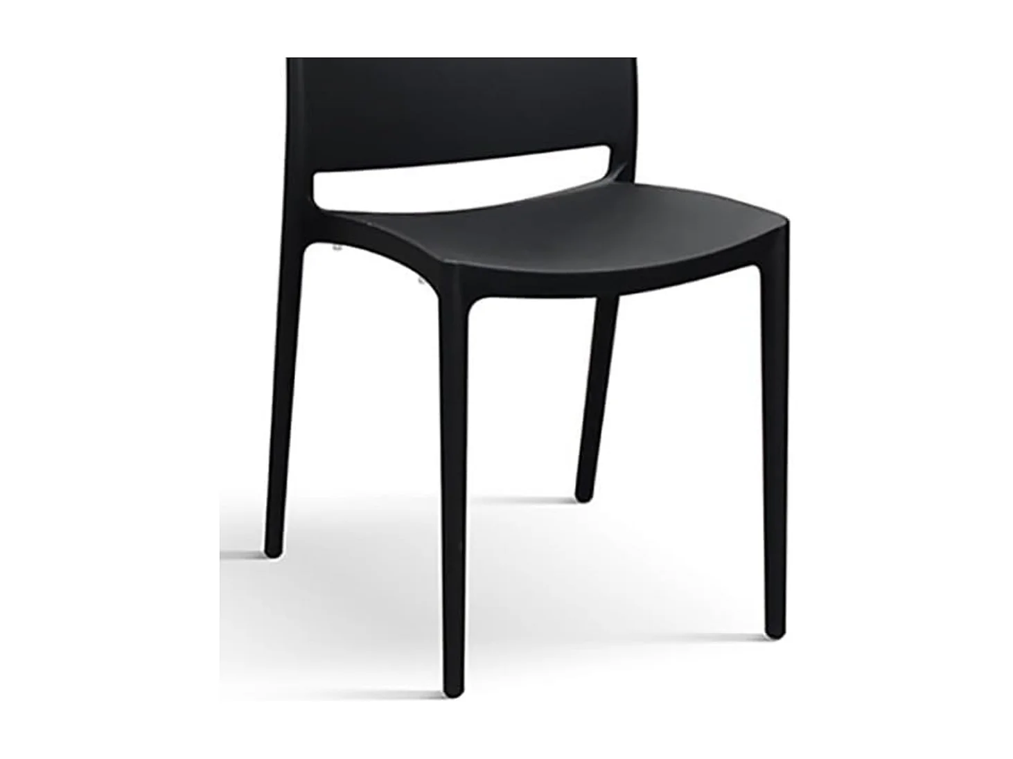 Lot de 4 chaises empilables en polypropylène noir - NORTH BEACH