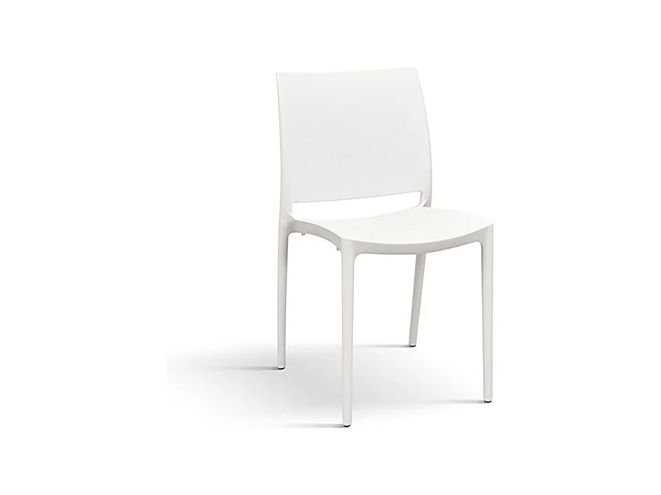 Lot de 4 chaises empilables en polypropylène blanc - NORTH BEACH