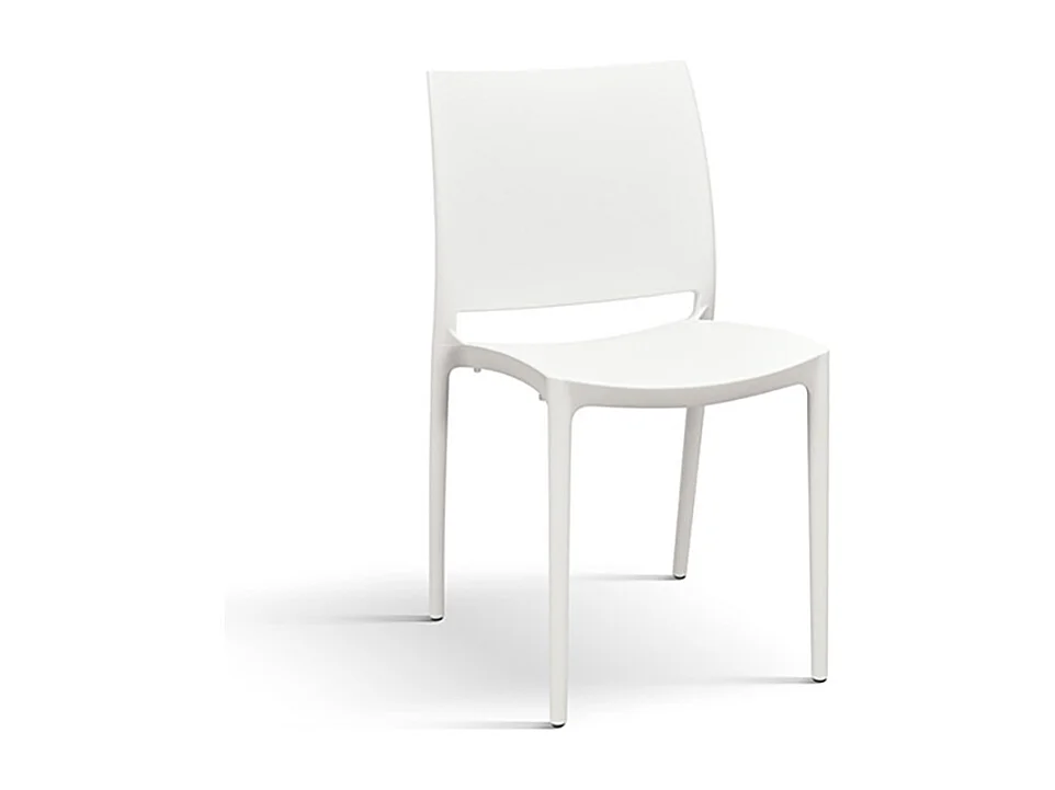 Lot de 4 chaises empilables en polypropylène blanc - NORTH BEACH