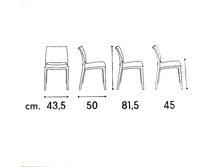 Satz von 4 stapelbaren weißen Stühlen aus Polypropylen - NORTH BEACH