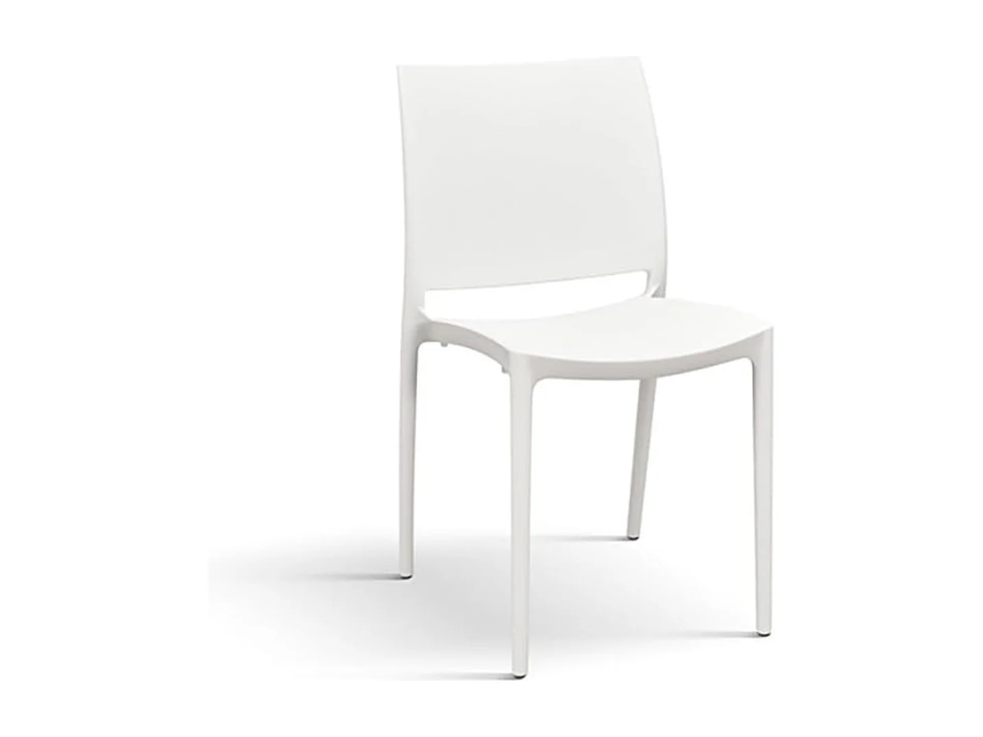 Lot de 4 chaises empilables en polypropylène blanc - NORTH BEACH