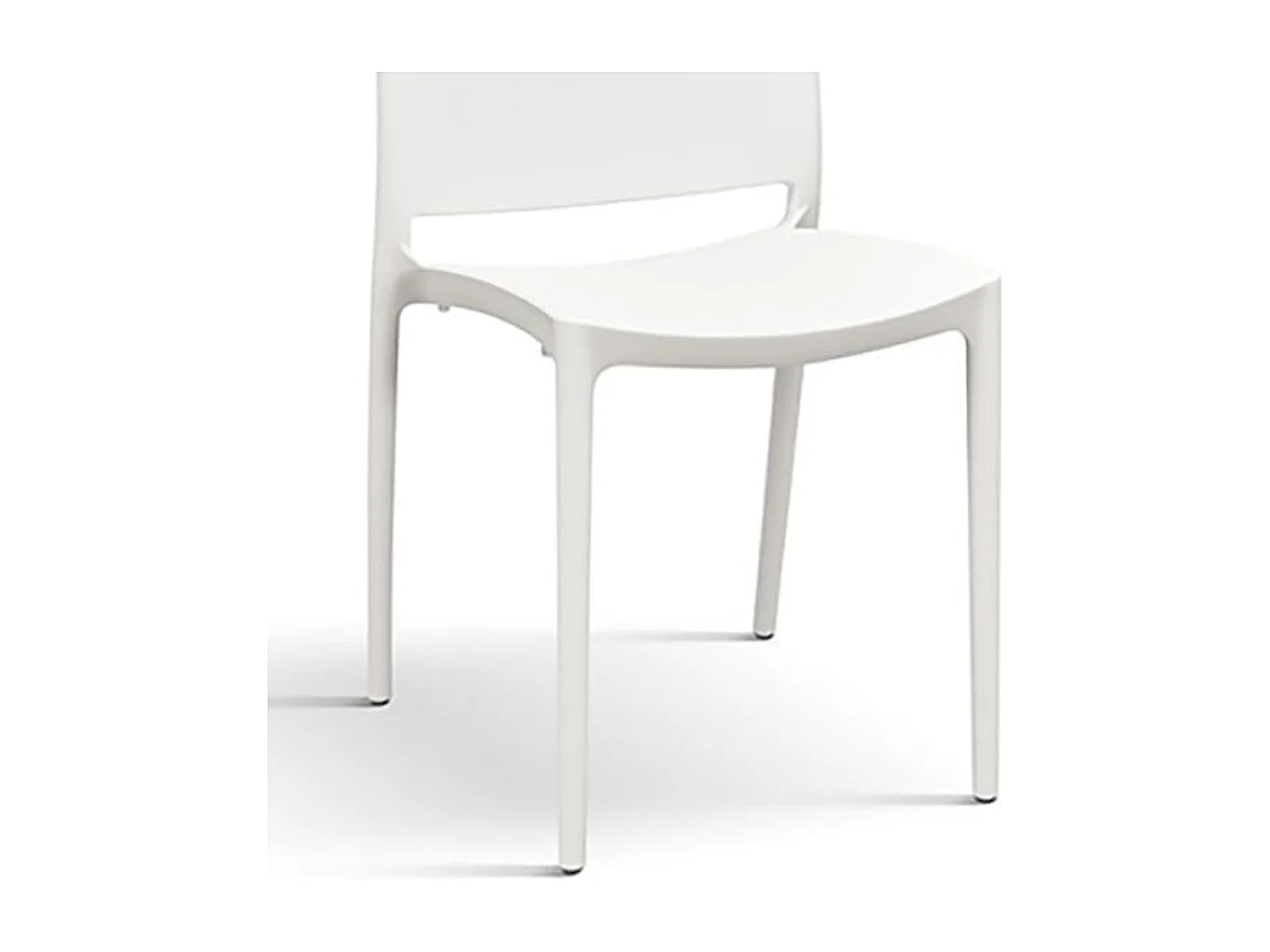 Lot de 4 chaises empilables en polypropylène blanc - NORTH BEACH