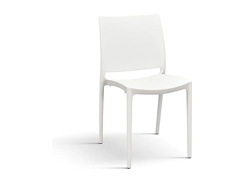 Lot de 4 chaises empilables en polypropylène blanc - NORTH BEACH