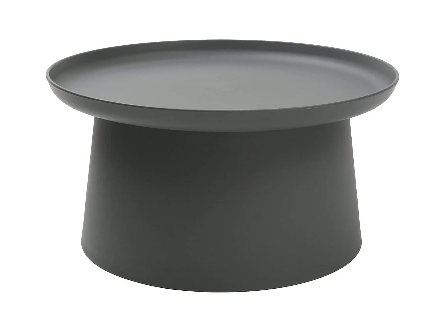 Table basse ronde en polypropylène, Gris, 70x70x36 cm - IBIZA