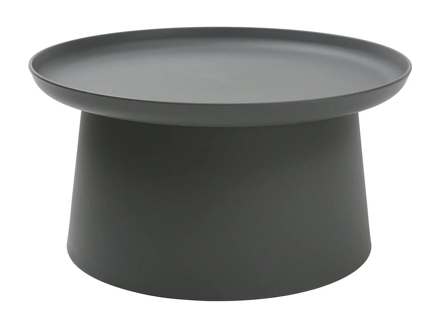 Table basse ronde en polypropylène, Gris, 70x70x36 cm - IBIZA