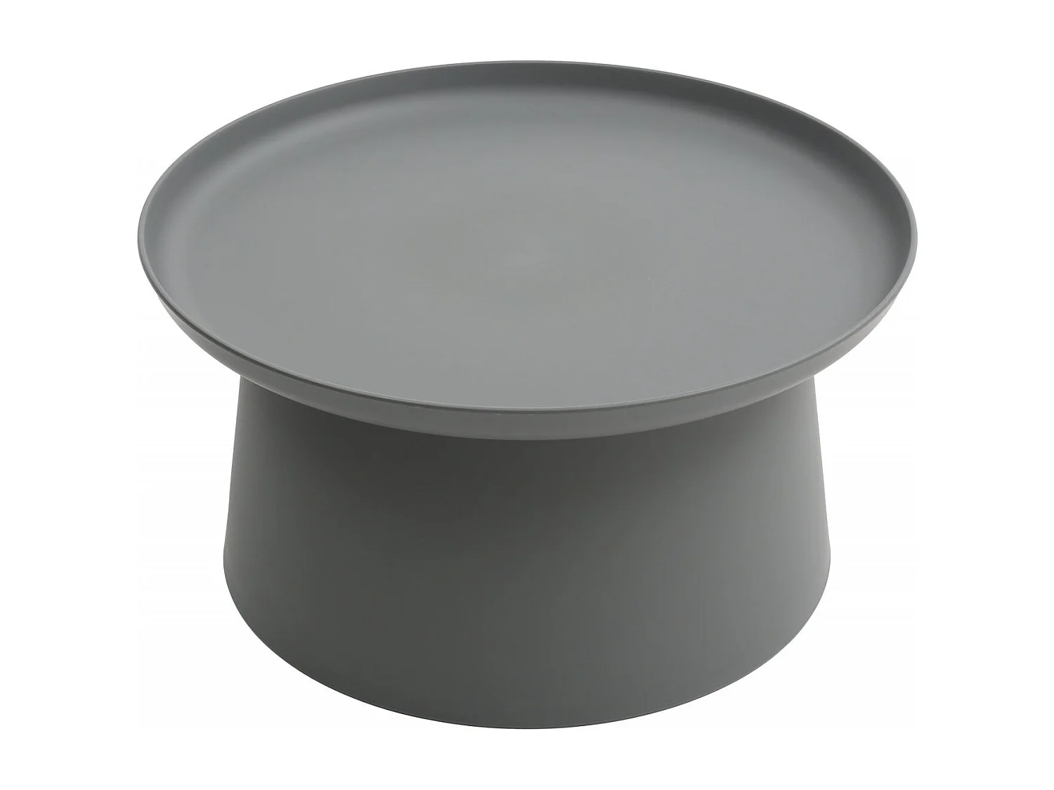 Table basse ronde en polypropylène, Gris, 70x70x36 cm - IBIZA