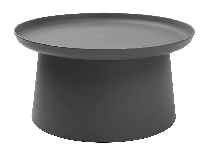 Table basse ronde en polypropylène, Gris, 70x70x36 cm - IBIZA