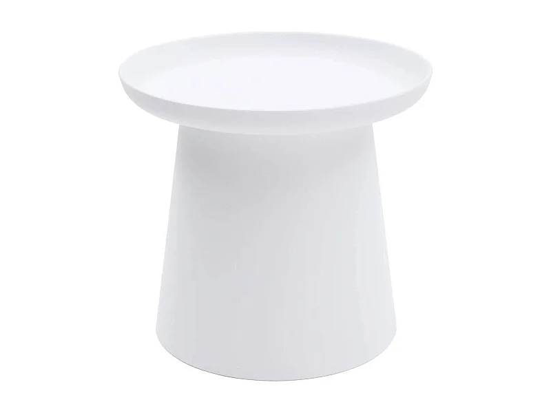 Table basse ronde en polypropylène, Blanc, 50x50x46 cm - IBIZA