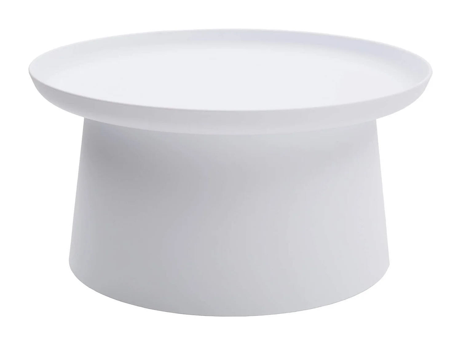 Table basse ronde en polypropylène, Blanc, 70x70x36 cm - IBIZA