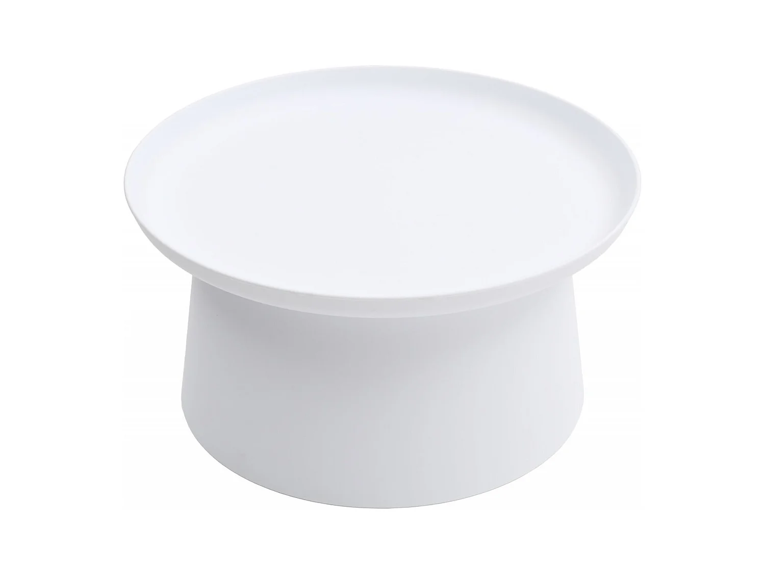 Table basse ronde en polypropylène, Blanc, 70x70x36 cm - IBIZA