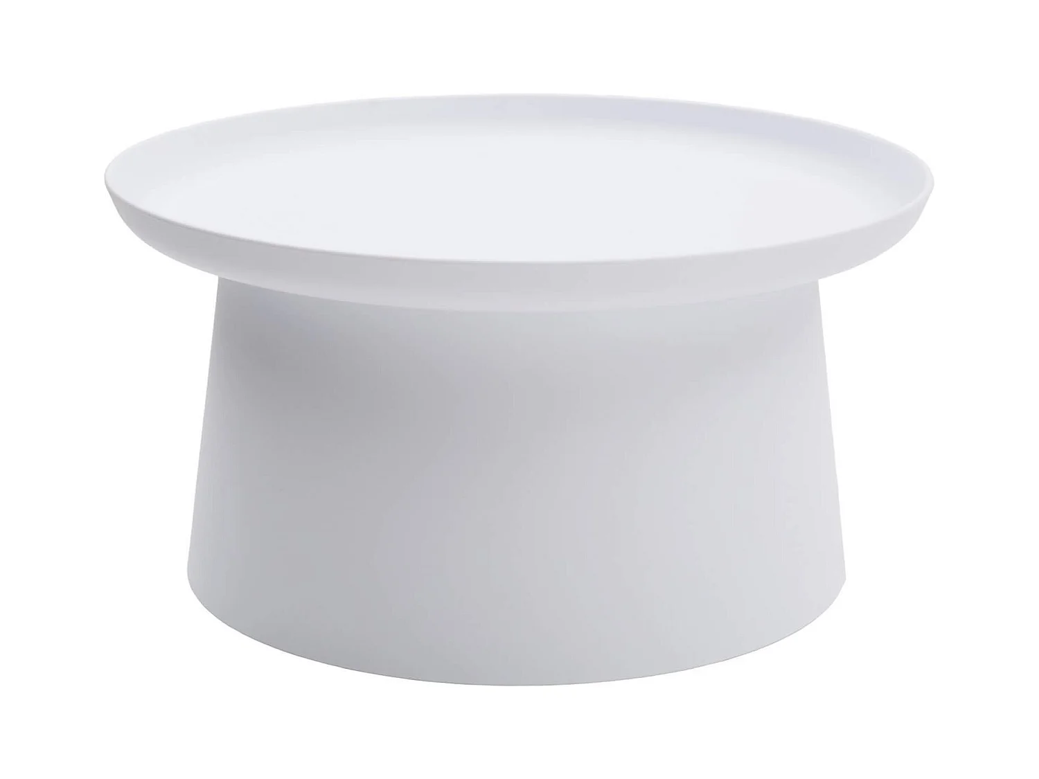 Table basse ronde en polypropylène, Blanc, 70x70x36 cm - IBIZA