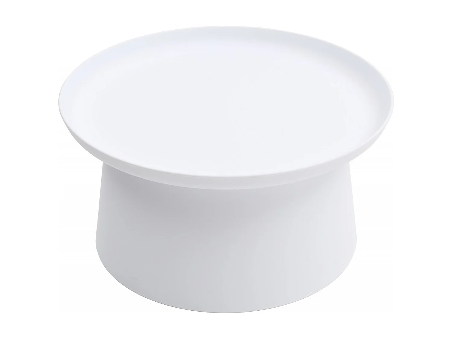 Table basse ronde en polypropylène, Blanc, 70x70x36 cm - IBIZA