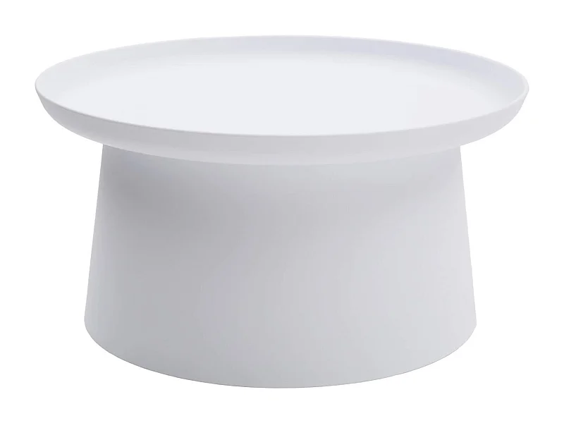 Runder Couchtisch aus Polypropylen, Weiß, 70x70x36 cm - IBIZA