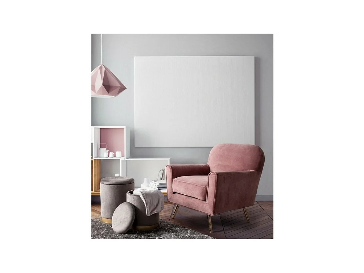 Zestaw 2 szarych puf do przechowywania z efektem aksamitu - POLINA