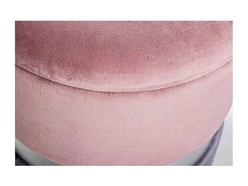 Set di 2 pouf contenitore effetto velluto rosa-grigio - POLINA