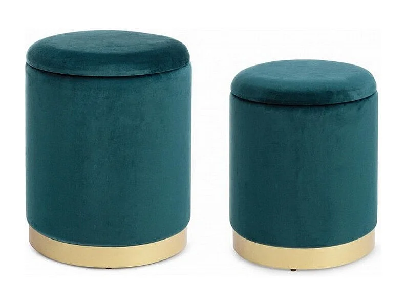 Set van 2 opbergzakken met groen fluweeleffect - POLINA