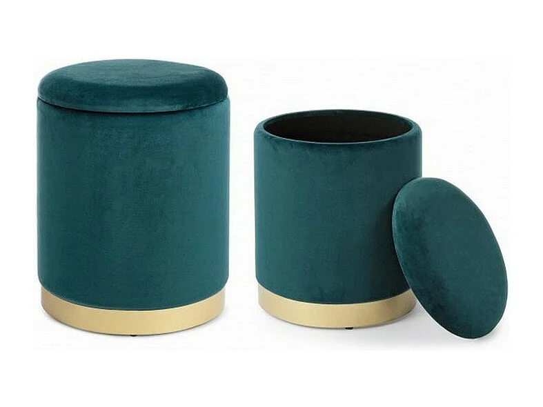 Set van 2 opbergzakken met groen fluweeleffect - POLINA