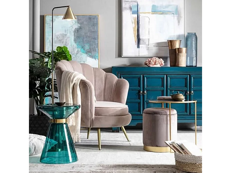 Set van 2 opbergzakken met groen fluweeleffect - POLINA