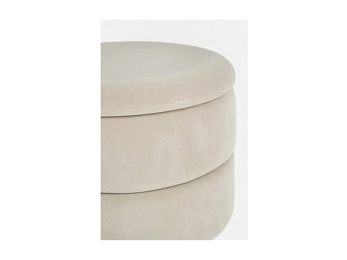 Pouf de rangement beige effet velours - PAVLINA