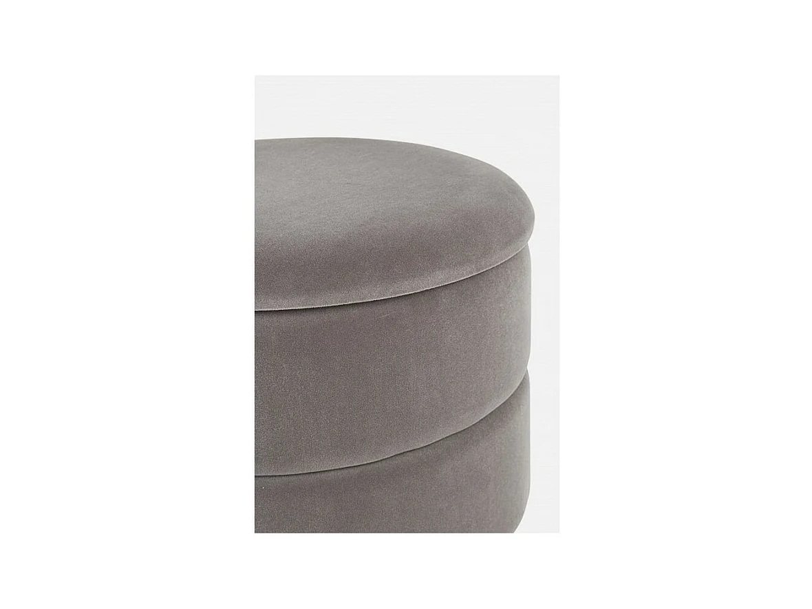 Pouf de rangement gris foncé effet velours - PAVLINA