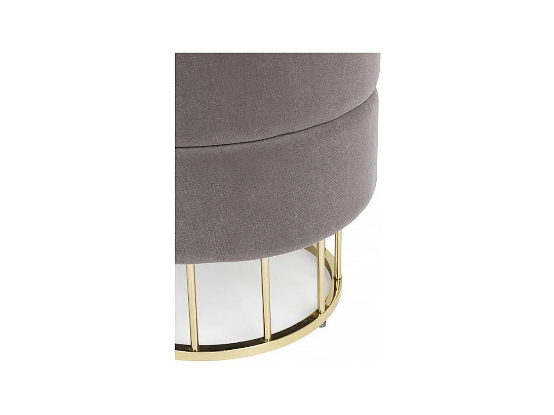 Pouf de rangement gris foncé effet velours - PAVLINA