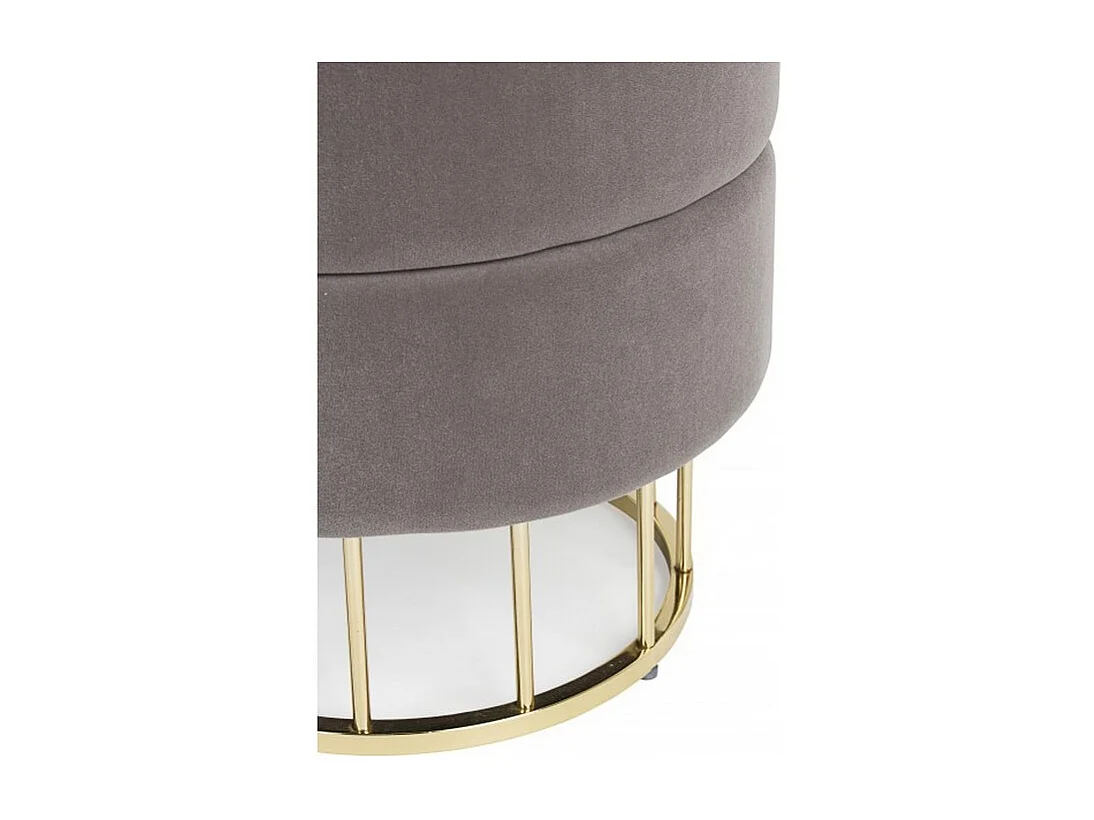 Dunkelgrauer Hocker mit Samteffekt - PAVLINA