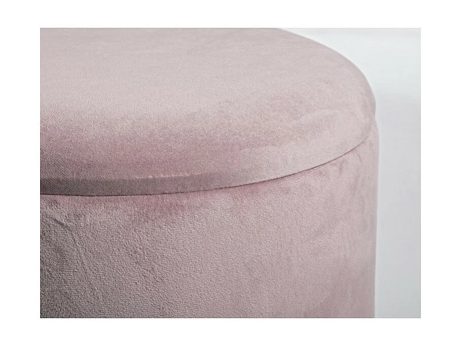 Pouf de rangement effet velours rose - POLINA